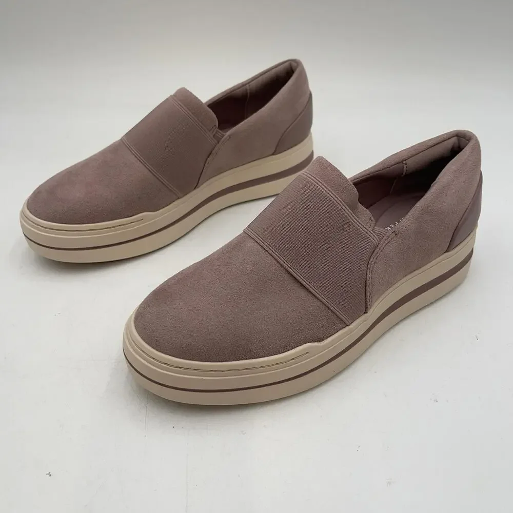Clarks Audreigh Eve Slip On Shoes Womens Mauve Pink Suede Casual Comfort Sz 6.5
